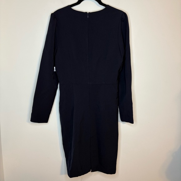 Alexia Admor Dark Navy Blue Long Sleeve V-Neck Dress Size Large NWT - Picture 2 of 10